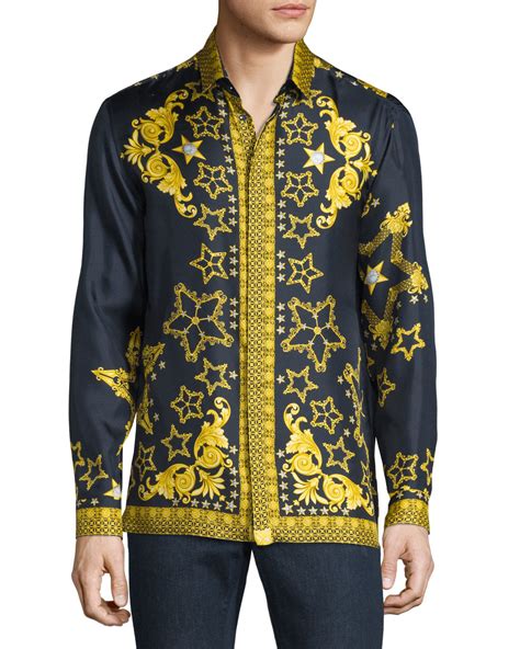 versace collection t shirt blue|versace long sleeve t shirts.